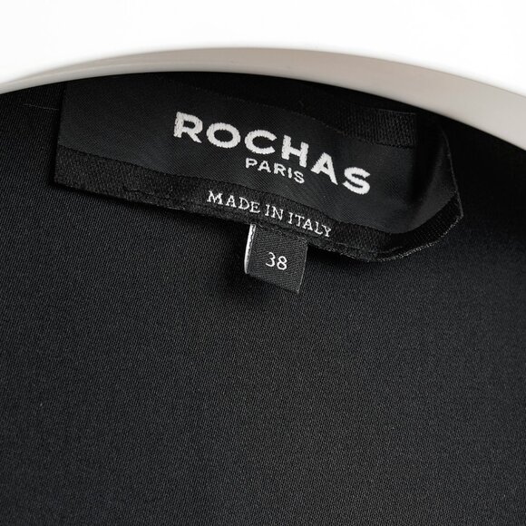 Rochas Black Silk Charmeuse Ruffle Evening Gown - Picture 8 of 10